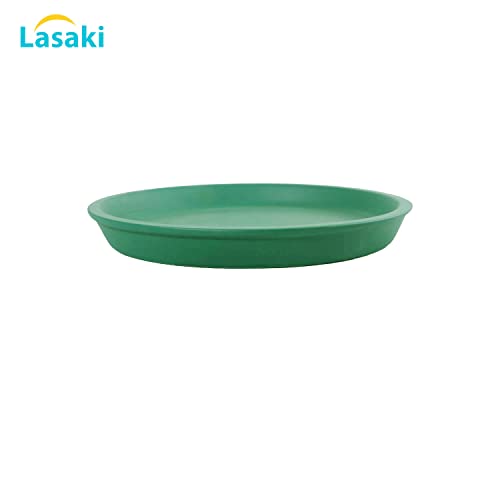 Image of Lasaki Round Ceramic Trays (Plates Saucers) for Pots, planters, Flower, Succulent(Set of 2,deep Jungle,4 inch) R4(Plants not Included)