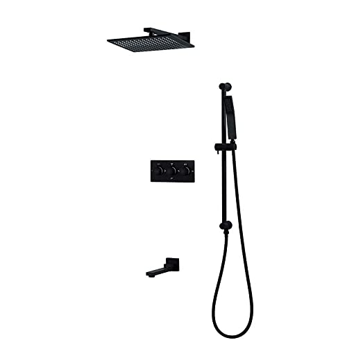 Robinet de bain avec inverseur 10 pouces bronze noir jet fluide