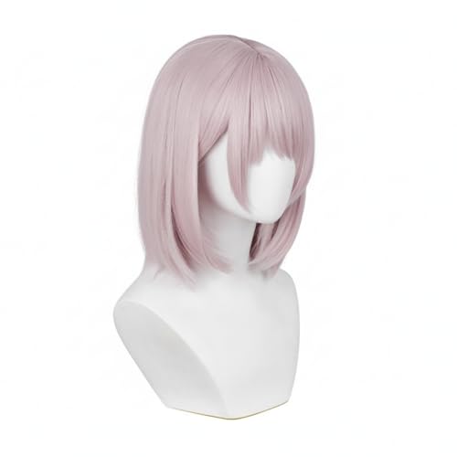 Image of Anime Wigs for Death Devil Cosplay Wig - Pink Short Resistant Synthetic Wig for Role Play with Wig Cap for Festival,Costume Party