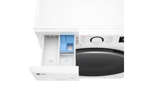 LG F4DR6009A1W Intelligenter Wäschetrockner AI Direct Drive TM, Turbowash 360°, 9/6 kg, 1400 U/min, 10% effizienter als A (Waschen) / D (Trocknen), Serie 600, Weiß