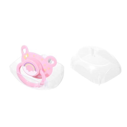 Image of Landofgenie Adult Sized Pacifier Large Handle Large Shield Cute Print Paci Pink