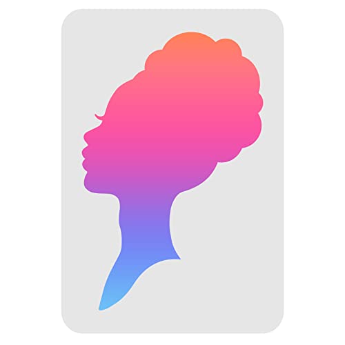 FINGERINSPIRE African Women Queen Stencil Template 29.7x21cm Plastic Woman Head Pattern Drawing Painting Stencils Rectangle Reusable Stencils for Painting on Wood Floor