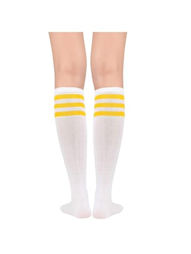 Image of Century Star Knee High Socks for Women Knee Long Striped Tube Socks Athletic Skate Soccer Stocking