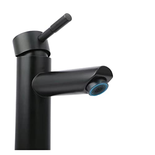 Grifo de baño cromado negro monomando mod 2236 con agua fría y caliente 2