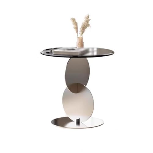Sofa Creative Stainless Steel Coffee Shop Side Table Sofa Living Room Glass Art Small Round Table Sofas for Living Room