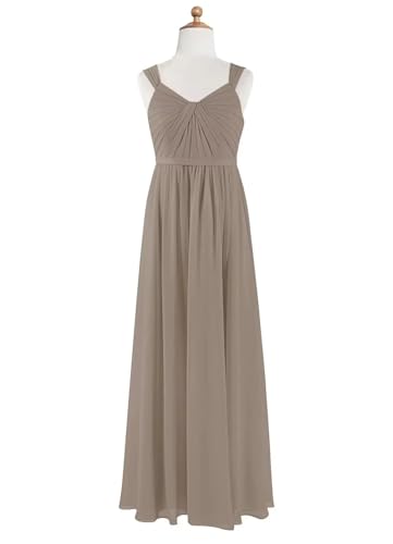 V Neck Spaghetti Strap Little Junior Bridesmaid Dresses Teens Sleeveless Flower Girl Dress for Wedding A Line Taupe Girls Formal Dress Kids Formal Dresses for Teens Flower Children Gowns4