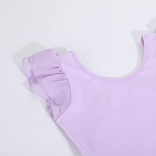 Vivifayee Ballet Leotards For Girls Ballerina Dance Dress Outfit With Ruffle Sleeve And Tutu Skirt #TOP4
