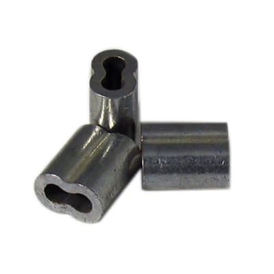 Zinc Plated Copper Crimping Loop Sleeve Wire Rope Double Barrel Wire Ferrules Clip Fittings Cable Crimps Cable Sleeves:3/64”, 1/16”, 3/32”, 1/8”, 5/32”, 3/16”, 1/4”, 5/16”, 3/8” (25, 3/16")