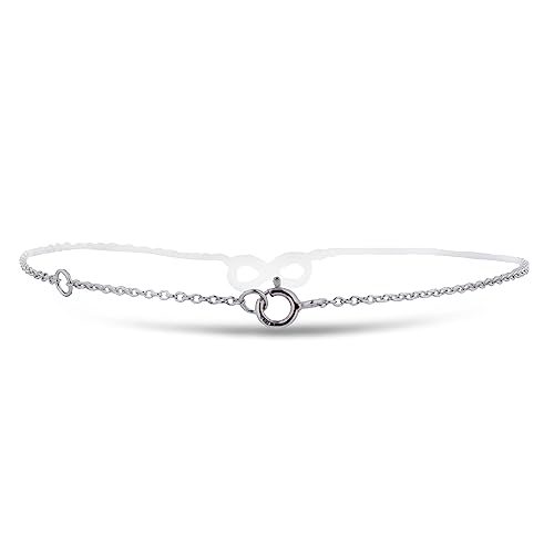 Image of Polar Light Signature Canadian Diamond Charm Bracelet in .925 Sterling Silver - Choice of Rolo or Paperclip Style Chain