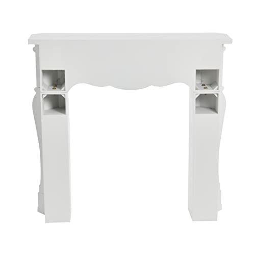 Image of Creative Co-Op Small Victorian Decorative Fireplace Mantel, Flat Paintable White