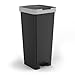 Produktbild TATAY Mülleimer mit Smart Pedal, 40 l Fassungsvermögen, einziehbares Pedal, Polypropylen, BPA-frei, 45 l, Schwarz, Maße: 33 x 31 x 67 cm