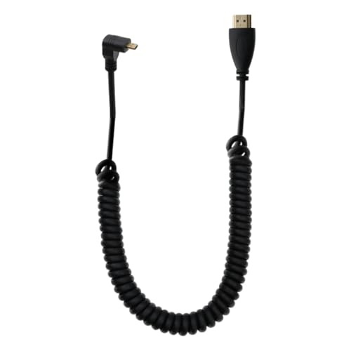 High-Speed Spring Micro HD-to HDMI Compatible Gold Plated Supports Ethernet 4K Audio Return Cabo for SLR Camera HDTV Tablet