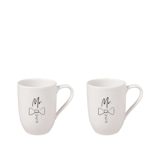 Villeroy & Boch – Set de tasses Statement Mr & Mr, ensemble de 2 tasses, 290 ml, emballage cadeau, Tasses de haute qualité en porcelaine premium, Parfait...