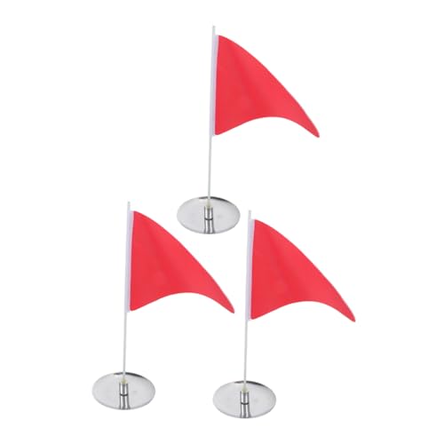 Totority Green Flagpole 3-Pack Stainless Steel Golf Hole Cup Flag Indoor/Outdoor Practice Target for Accurate Shots