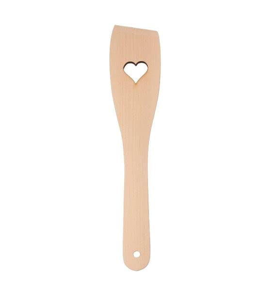 Holzrohlinge/Grillzange/Brettchen/Teigroller/Kochlöffel/Holzware/Deko/Basteln/DIY, Anzahl:1 x 10 (=10 Stück), Auswahl:Herz-Pfannenwender