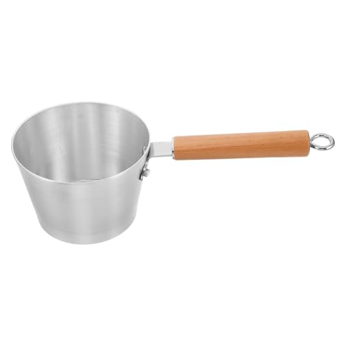 Healifty cacerola pequeña leche chocolatera de aluminio sartén crisol de dulces cacerola de aluminio olla calentadora de mantequilla Silver