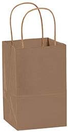 SSWBasics Bolsas pequeñas de papel kraft natural con asas, 8 pulgadas de ancho x 4 pulgadas de profundidad x 10 pulgadas de alto, bolsas ecológicas