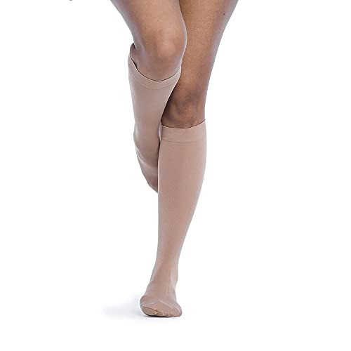 Image of SIGVARIS Women's SOFT OPAQUE 840 Closed Toe Calf Compression Socks 20-30mmHg