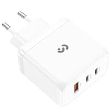 【65W Schnellladegerät USB C】 Bei der Nutzung des einzelnen C1-oder C2-Port kann SOOMFON 65W GaN USB C Ladegerät Ihrem MacBook eine Ausgangsleistung von bis zu 65W versorgen. Das MacBook Pro 13,3