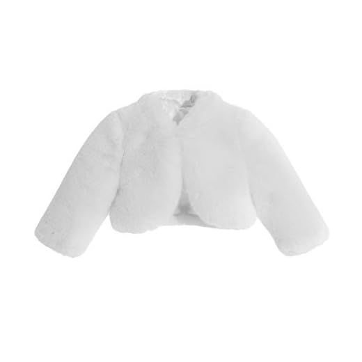ekidsbridal White Faux Fur Cape Princess Flower Girl Jacket Cozy Cover-Up Coat 10
