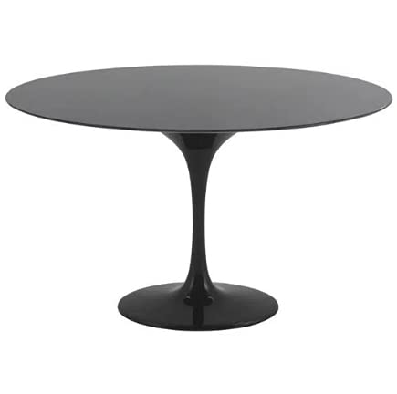 Mesa de Jantar Tulipa Saarinen Redonda 80 cm + Vidro 4 mm Temperado - Laqueada