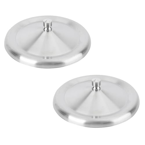 FOMIYES Tapas de Taza de Acero Inoxidable 10.5 Cm, 2 Piezas, Resistentes al Calor Prueba de Fugas, Cubiertas Redondas para Vasos, Ideales para Conservar el Calor y Uso en Cocina y Comedor