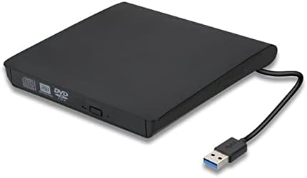 NTECH - External DVD Drive USB 3.0 USB C CD Burner CD/DVD +/-RW Optical Drive, Slim (DVD/CD/ROM/Rewriter/Writer/Duplicator) for Laptop/Desktop/PC/Windows/Mac-Book/Mac/Linux/OS/Apple,/) - BLACK