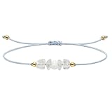 cotigo Pulsera de Opalina Mujer Ajustable – Hilo Encerado Hecho a Mano, Pulsera Energética de Piedra Natural, Regalo con Significado para Ella (Opalina 3)