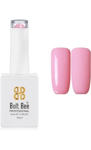Image of Bolt Bee Baby Pink Color Gel Nail Polish Soak Off UV Gel DIY at Home 15ML Manicure Salon Nail Art