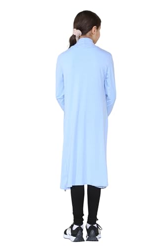 Image of Loxdonz Kids Long Open Front Cardigan Coverup Boyfriend Cardigan Sweater for Girl's Beach Cover ups Kimono Maxi Duster