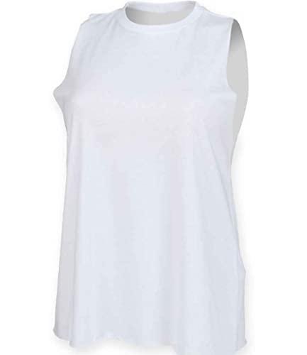 Chaleco de cuello alto COOZO blanco S en punto premium para damas