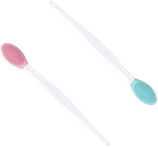Lmyzcbzl Silicone Exfoliating Lip Brush, 2 Pcs Double-sided Soft Lip Brush, Lip Brush Tool, Nose Blackhead Clean Lip Scrubber Tool, Double-Sided Lip Scrub Brushes