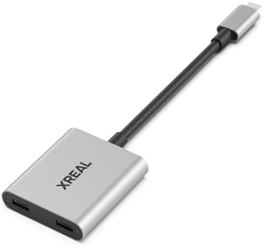 XREAL Hub, Power and Play Adapter, Power Your AR Glasses While Charging Your Source Device, Like Steam Deck, ROG Ally, Switch, iPhone 15 or Android Phone, Support 45W Fast Charging and 120Hz