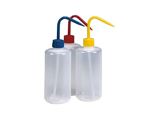 Techni-Pro 631PR010 - Wash Bottles, 500 mL, 3-Pack, Red, Yellow, Blue Caps