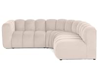 Lisa Design Debbie - canapé modulable d'angle Droit 4 Places avec accoudoir en Tissu texturé