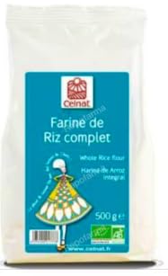 Harina de Arroz Integral, Orgánica, 500 g. Pack de 3