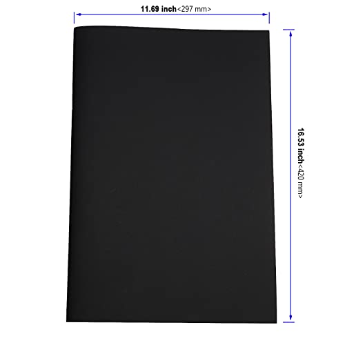 KOHAND 6 Pack A3 Sketchbook, Black Soft Cover Sketchbook, 20 Sheets/40 Pages 120 GSM Blank Paper Sketch Book for Sketching, Writing, Scrapbooking, 420 x 297mm