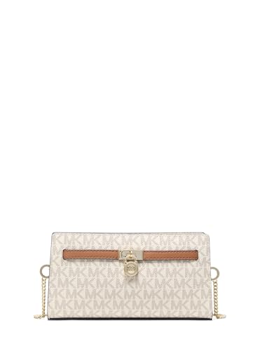 Michael Kors Hamiton Extra Small Convertible Crossbody Bag, Gold-Tone Hardware/MK Signature Coated Twill/Vanilla/Acorn