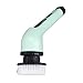 Electric Handheld Brush Adjustable Extension Handle Powerful Efficient Spin Scrubber Bathroom Kitchen (Green)