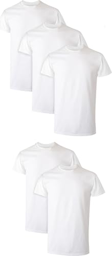 Hanes Men Hanes Men's White Performance Moisture-Wicking Crewneck Undershirt Tees, 5-Pack