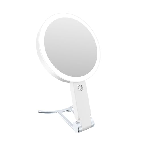 Gafas de maquillaje LED plegables de doble cara para escritorio, tarros de mesa con herramienta de maquillaje de iluminación para mujeres