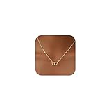 JIKASI Gold Heart Necklace for Women Dainty 14K Gold Plated Interlocking Love Charm Pendant Choker Adjustable Chain Meaningful Cute Jewelry Gift for Her Wife Best Friend Couple