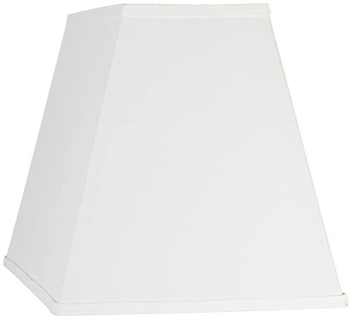 Ivory Linen Large Rectangular Lamp Shade 14" Wide X 6" Deep At Top And 18" Wide X 12" Deep At Bottom And 12" Height (Spider) Replacement With Harp And Finial - Springcrest #TOP4