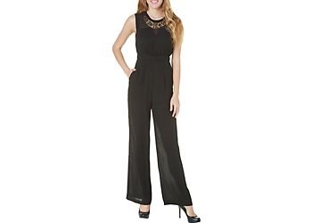 XOXO Women's Necklace Mesh Jumpsuit