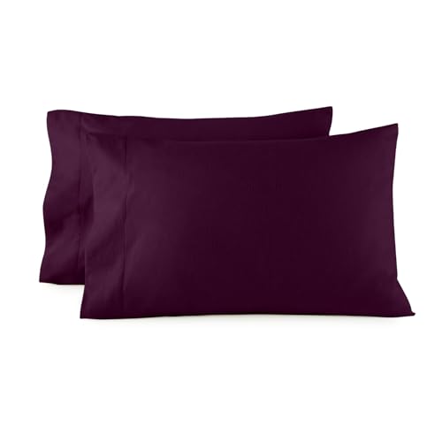 Image of Whisper Organics Organic Cotton Flannel Pillow Case Set (Queen, Aubergine)