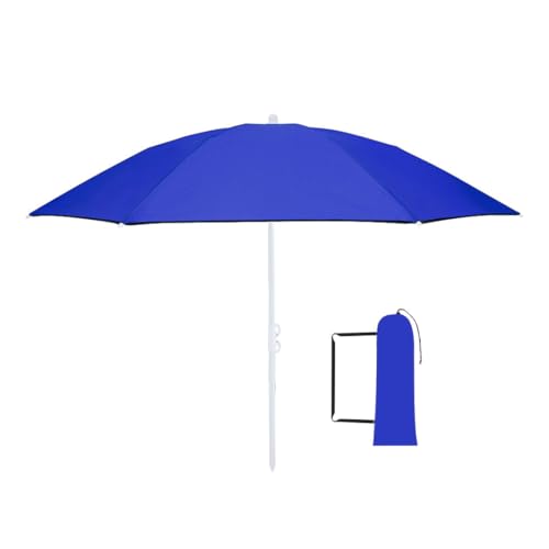 TIENDA EURASIA - Sombrilla de Playa Plegable Azul | Grande y Fuerte | Ø160 cm | Protección UV | Altura Ajustable | Incluye Bolsa de Transporte