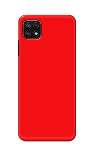 Image of Printed Hard Back Cover Case for Samsung Galaxy A22 5G | A22s 5G | Samsung F42 5G Back Cover (Plain Red) -1803
