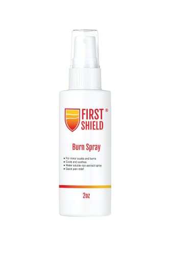 First Shield First Aid Burn Spray, Topical Numbing Spray With Lidocaine For Pain And Itch Relief Of Minor Scalds And Burns – 2 Oz #TOP2