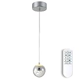 Kai Kwong Mini Globe Pendant Light Fixture with Remote Control, Dimmable LED Bubble Crystal Lighting