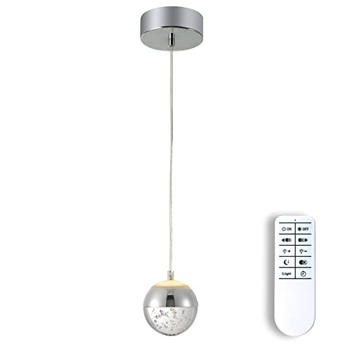 Kai Kwong Mini Globe Pendant Light Fixture With Remote Control, Dimmable Led Bubble Crystal Lighting, Modern Pendant Lamp For Kitchen Island Bar And Bedroom… #TOP1